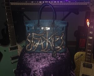 Elegant Blue Satchel with SILVER Hardware And PRECIOSA Crystals